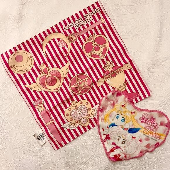 Sailor Moon Ichiban Kuji The Super Live Hand Towel and Handkerchief - Pink White - Picture 1 of 5